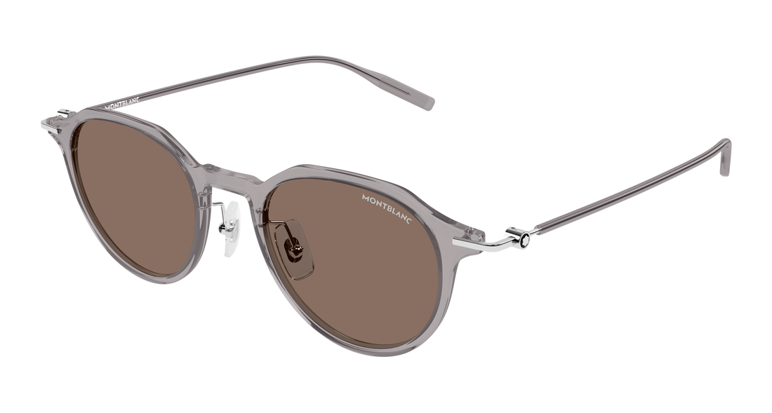 Sonnenbrillen montblanc mb0355s 012 gris round/oval/panthos masculino größe 49mm - Hauptansicht