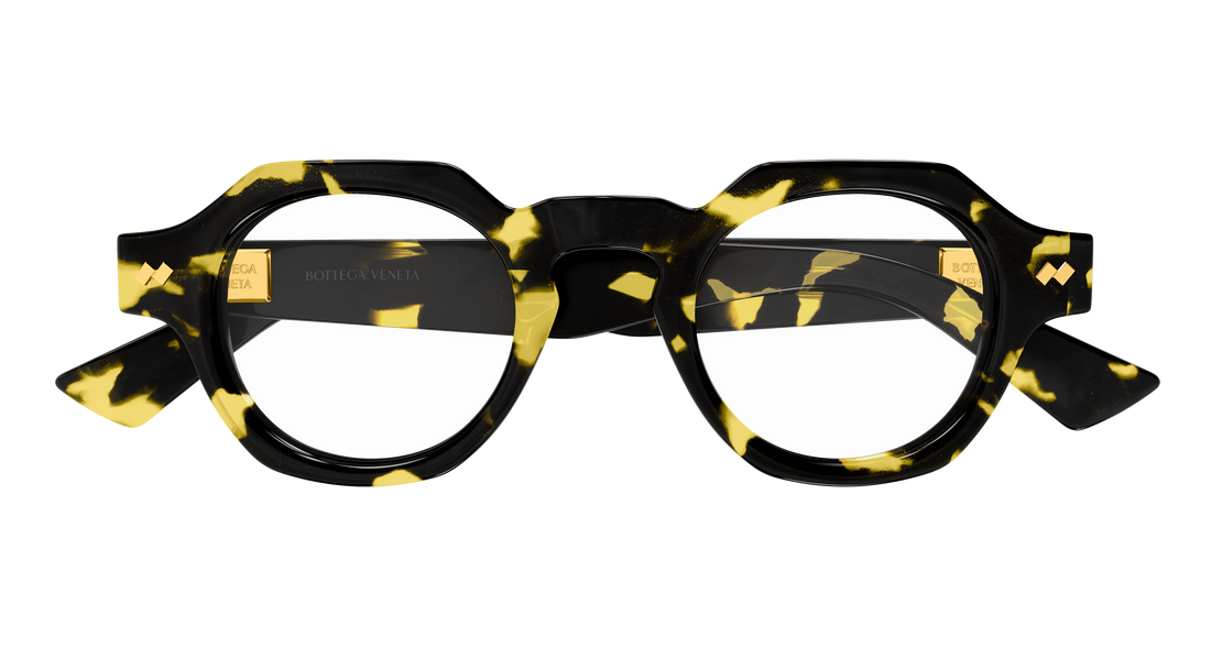 Lunettes de vue bottega veneta bv1487o 002 havana round/oval/panthos unisex taille 44mm - Vue détaillée