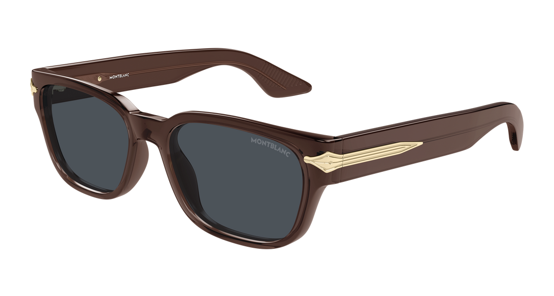 Lunettes de soleil montblanc mb0479s 003 marron rectangular / squared masculino taille 55mm - Vue principale