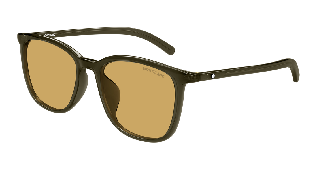 Lunettes de soleil montblanc mb0487sa 004 verde rectangular / squared masculino taille 56mm - Vue principale