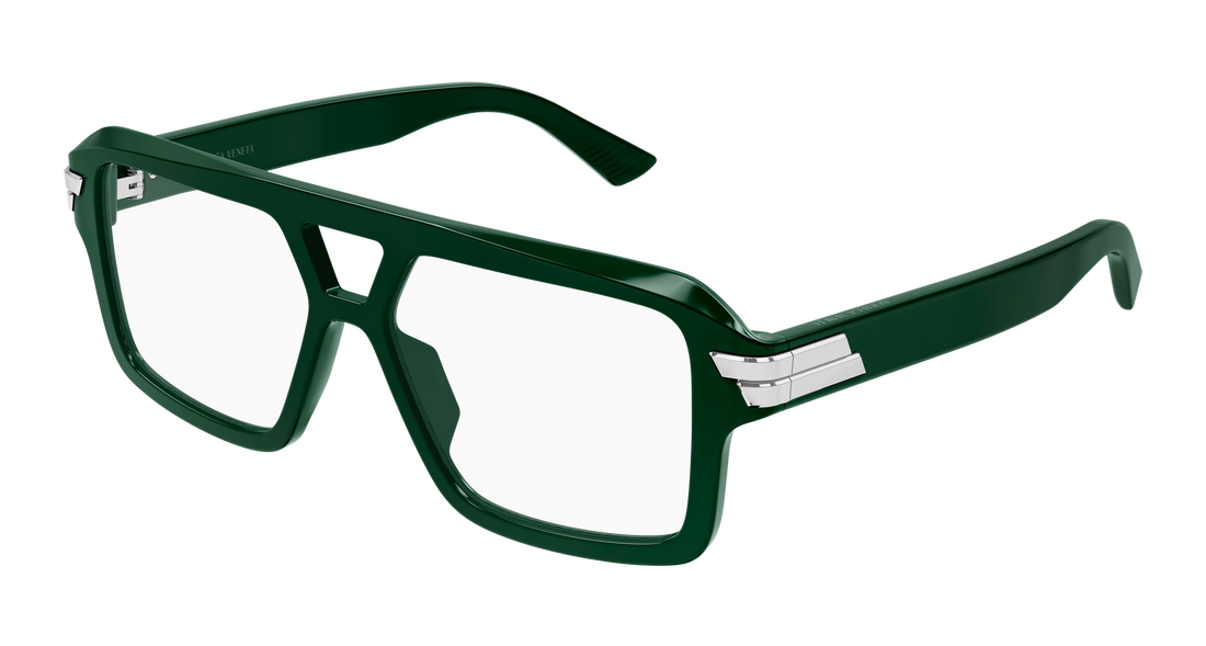 Lunettes de vue bottega veneta bv1491o 005 verde pilot/navigator unisex taille 54mm - Vue principale