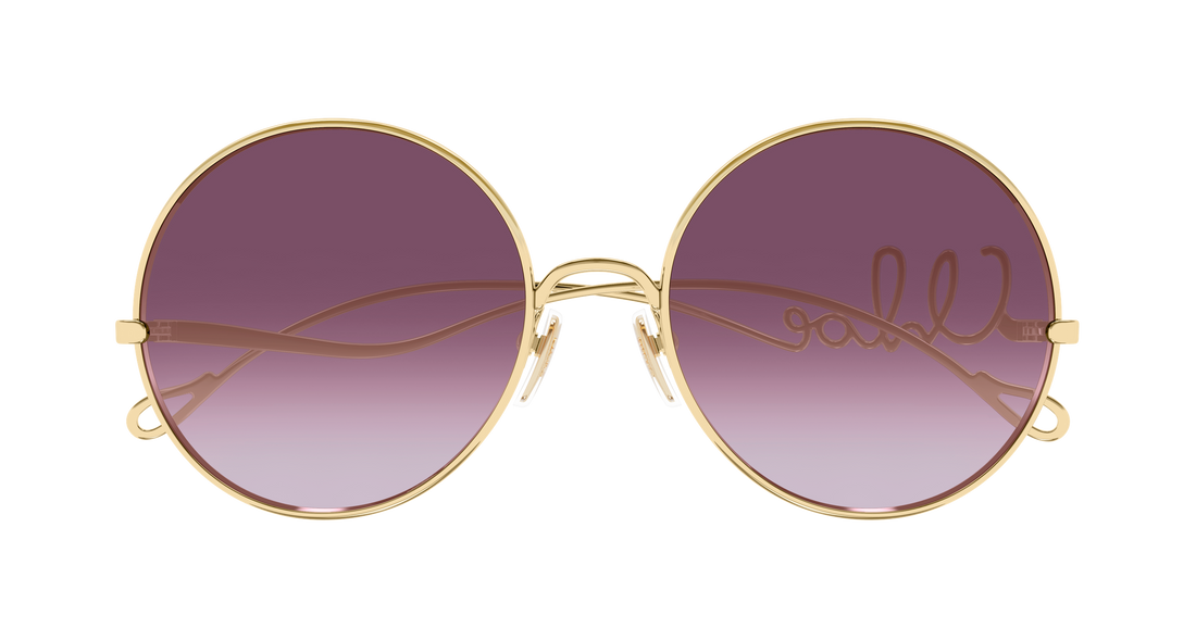 Lunettes de soleil chloé ch0372s 002 dorado round/oval/panthos femenino taille 56mm - Vue détaillée