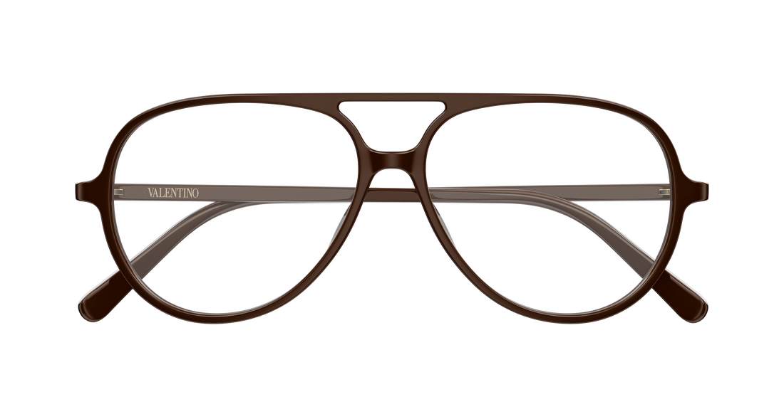 Lunettes de vue valentino vg0023o 006 marron round/oval/panthos femenino taille 56mm - Vue détaillée