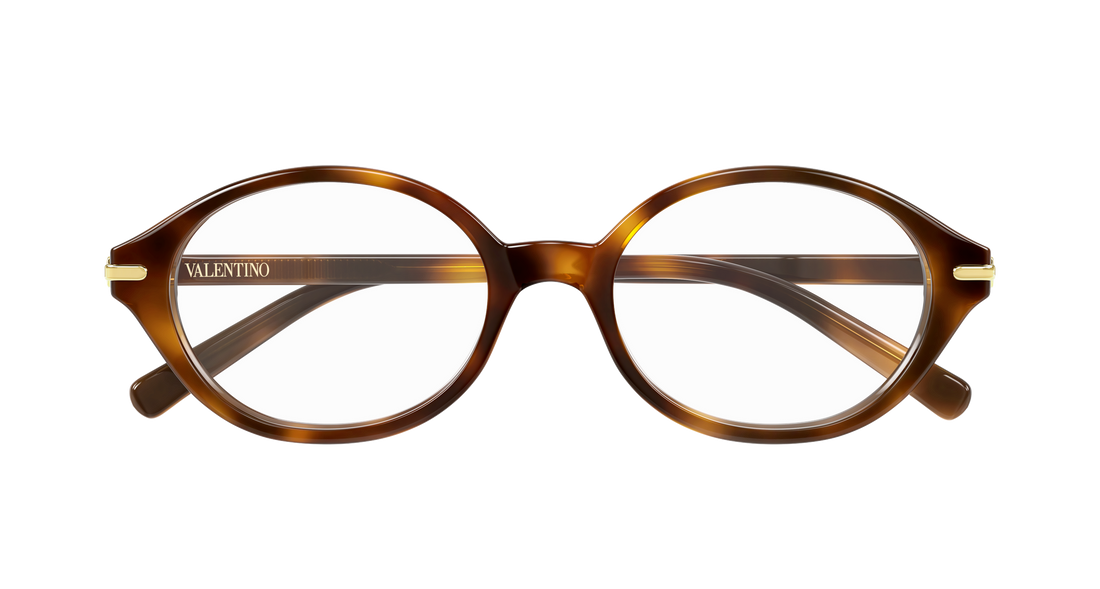 Lunettes de vue valentino vg0049o 002 havana round/oval/panthos femenino taille 50mm - Vue détaillée