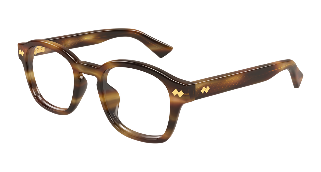 Prescription glasses bottega veneta bv1445oa 002 havana round/oval/panthos unisex size 51mm - Main view