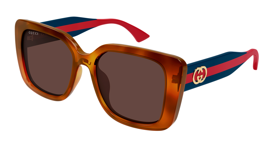 Sunglasses gucci gg2118sa 004 havana butterfly femenino size 55mm - Main view