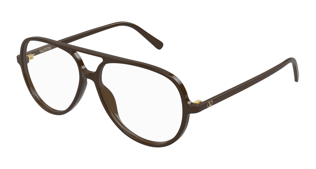Lunettes de vue valentino vg0023o 006 marron round/oval/panthos femenino taille 56mm - Vue principale