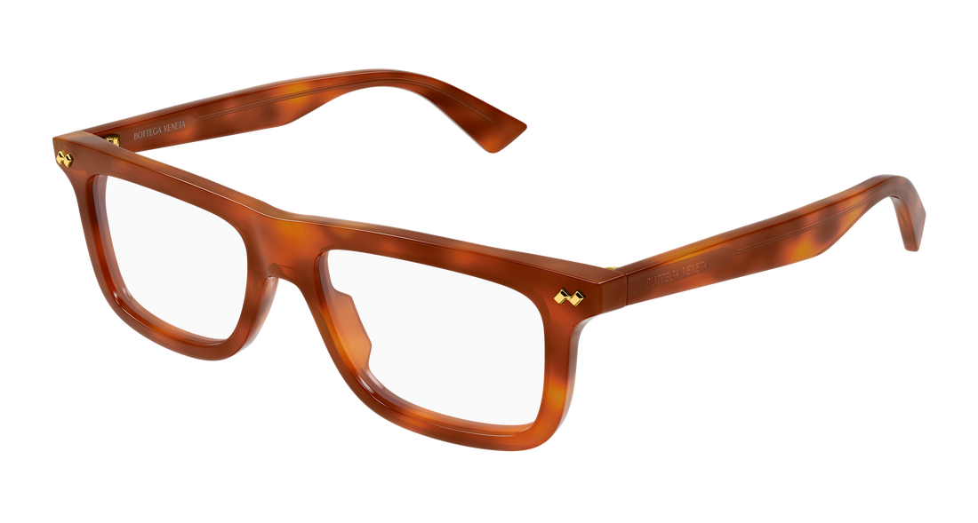 Lunettes de vue bottega veneta bv1506o 002 havana rectangular / squared masculino taille 51mm - Vue principale