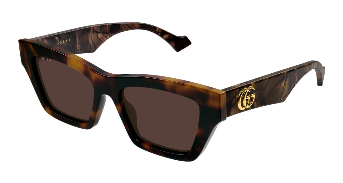Lunettes de soleil gucci gg1753s 009 havana cat eye femenino taille 53mm - Vue principale