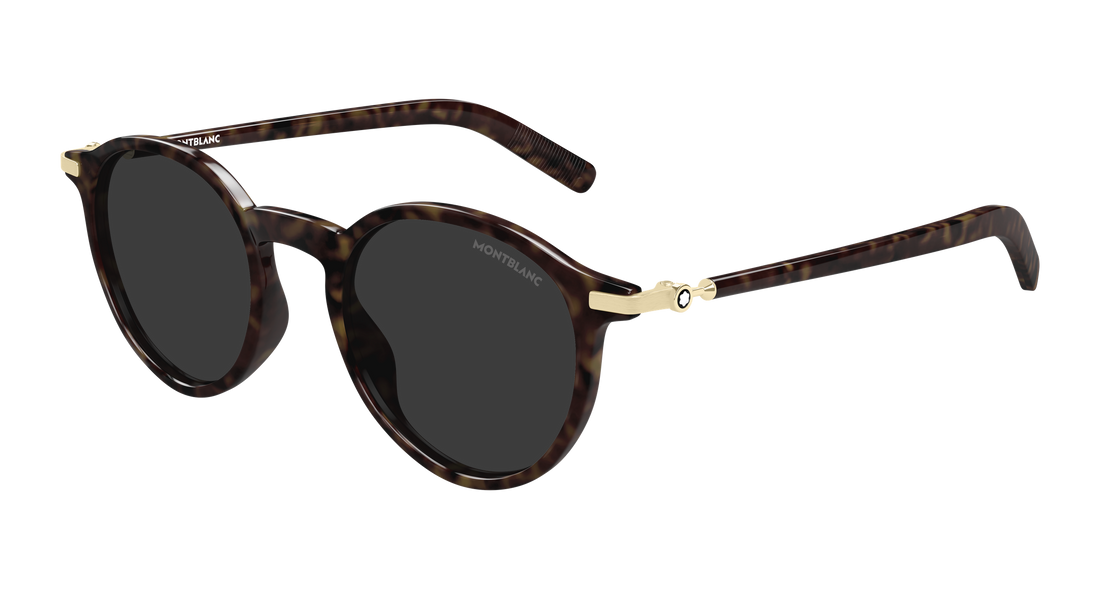 Sunglasses montblanc mb0461s 003 havana round/oval/panthos masculino size 49mm - Main view