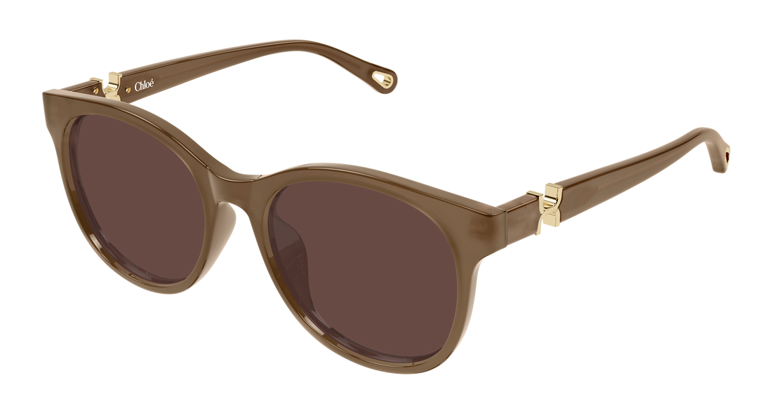 Gafas de sol chloé ch0375sk 004 marron round/oval/panthos femenino talla 56mm - Vista principal