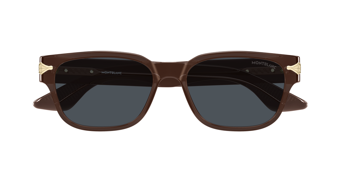 Lunettes de soleil montblanc mb0479s 003 marron rectangular / squared masculino taille 55mm - Vue détaillée