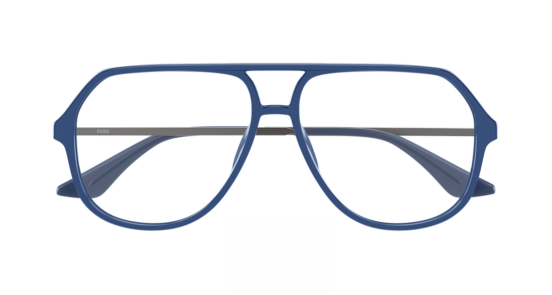 Gafas graduadas puma pu0460o 004 azul pilot/navigator masculino talla 58mm - Vista de detalle