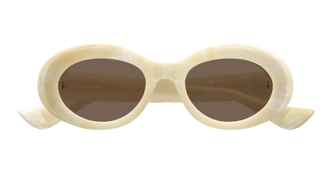 Lunettes de soleil valentino vg0057s 005 beige round/oval/panthos femenino taille 50mm - Vue détaillée