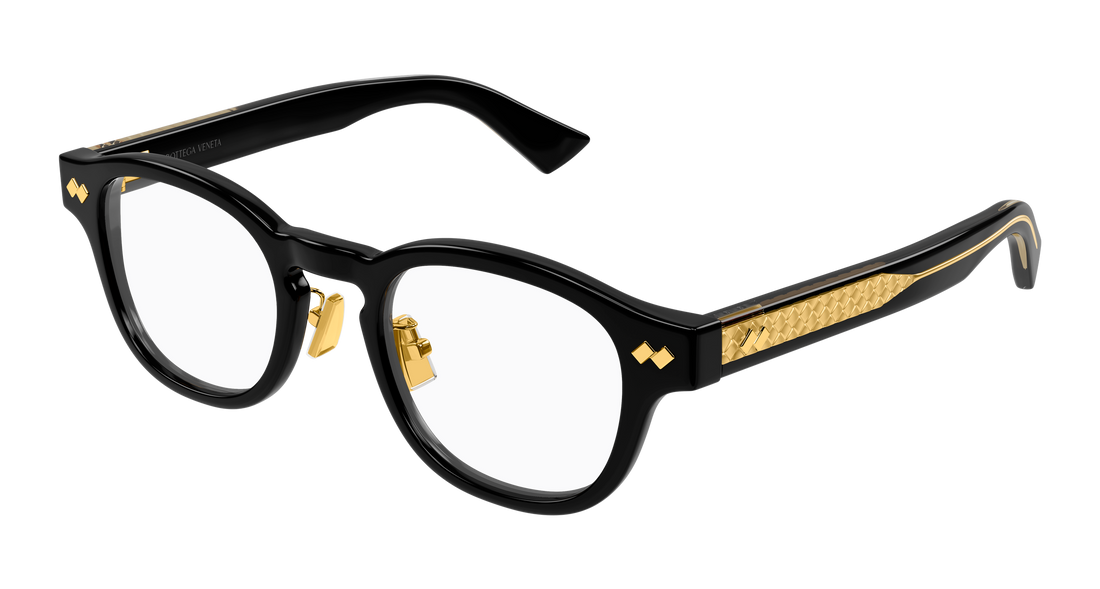 Lunettes de vue bottega veneta bv1518oa 001 negro round/oval/panthos unisex taille 49mm - Vue principale