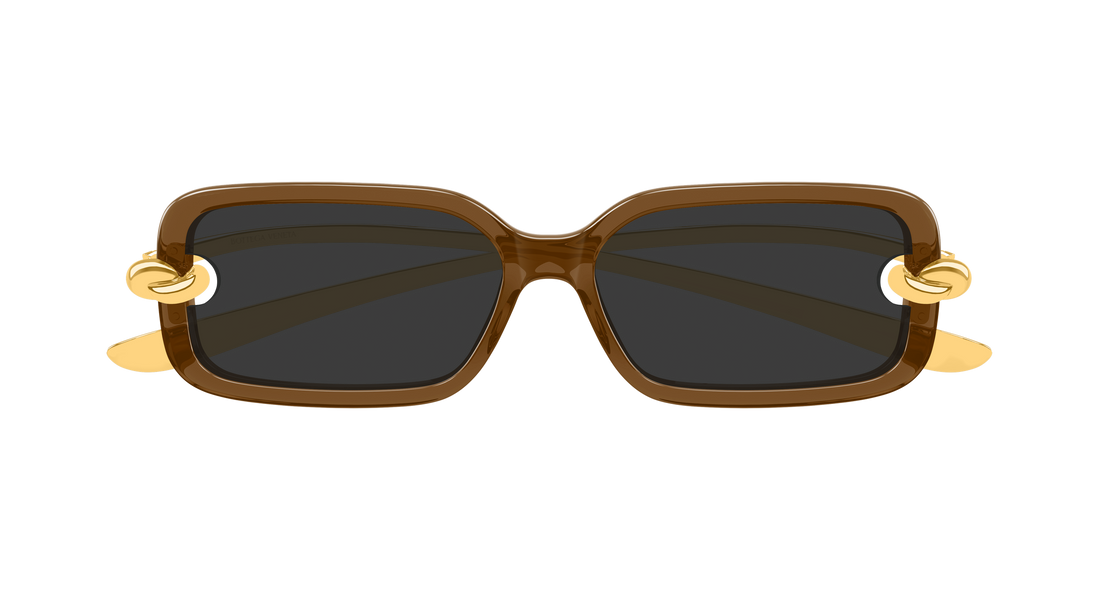 Óculos de sol bottega veneta bv1439s 005 marron rectangular / squared femenino tamanho 56mm - Vista de detalhe