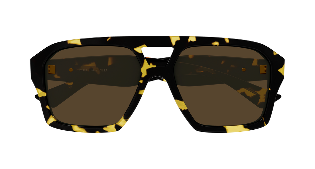 Lunettes de soleil bottega veneta bv1501s 002 havana rectangular / squared unisex taille 56mm - Vue détaillée