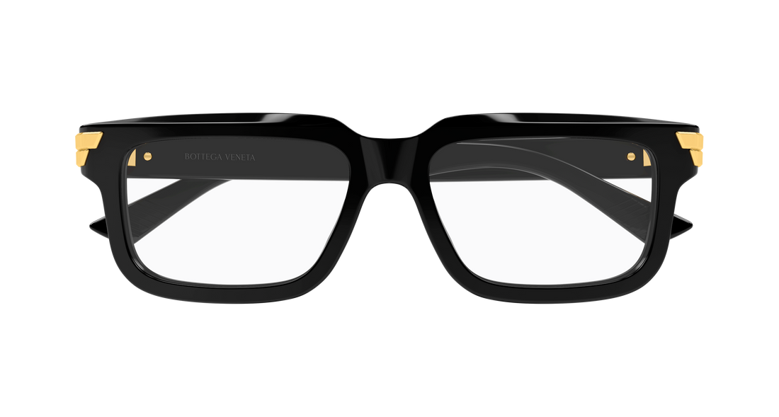 Lunettes de vue bottega veneta bv1490o 012 negro rectangular / squared unisex taille 55mm - Vue détaillée