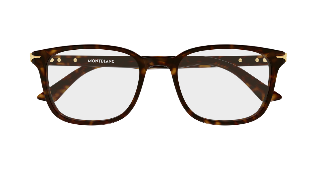 Brillen montblanc mb0519oa 002 havana rectangular / squared masculino größe 54mm - Detailansicht