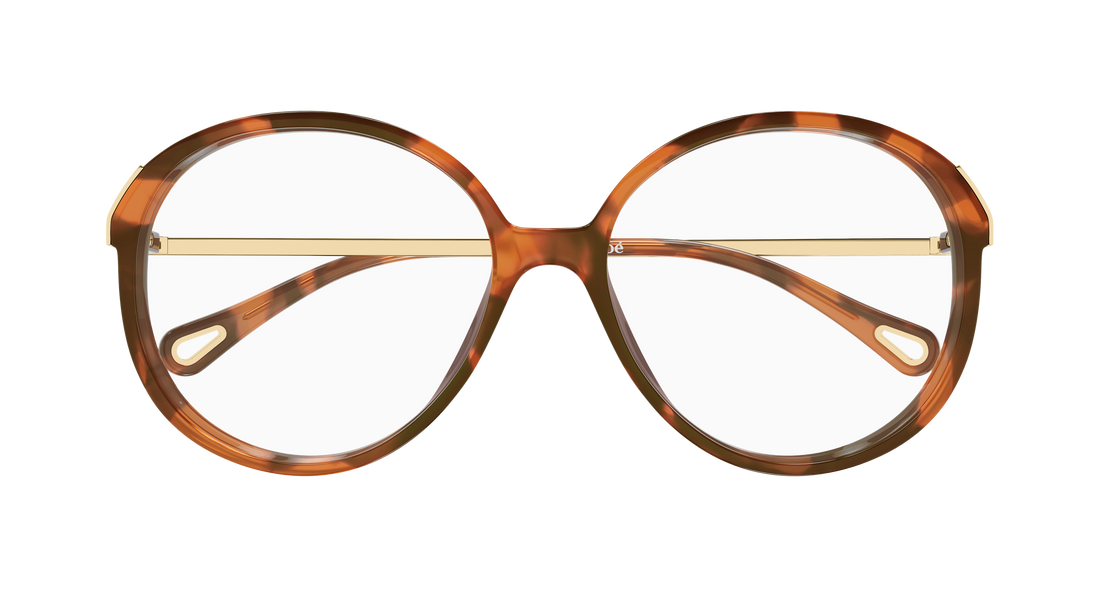 Lunettes de vue chloé ch0408o 002 havana round/oval/panthos femenino taille 58mm - Vue détaillée