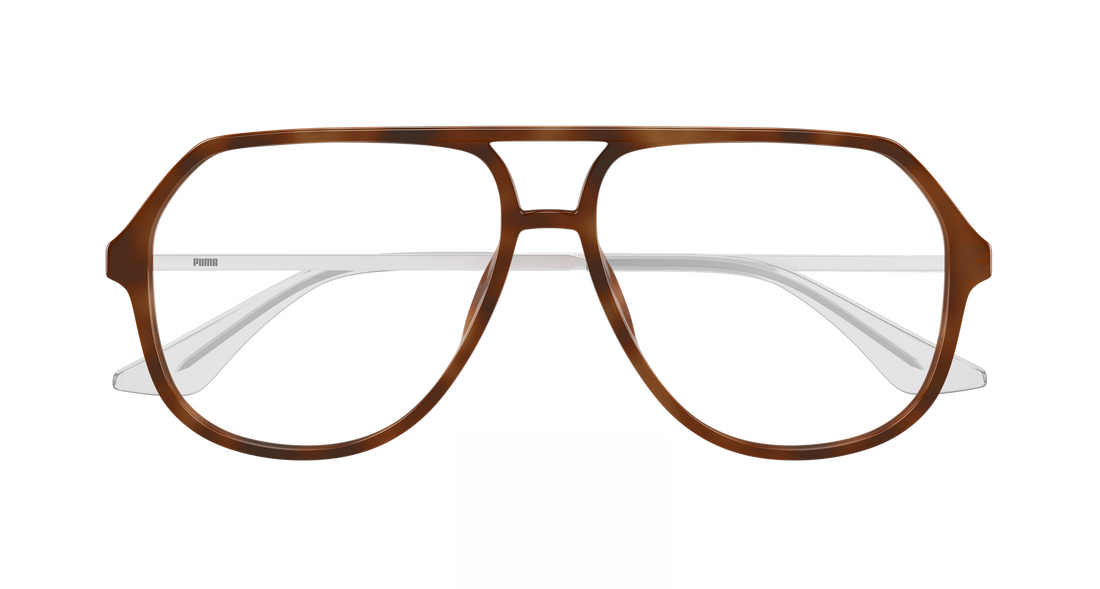 Gafas graduadas puma pu0460o 003 havana pilot/navigator masculino talla 58mm - Vista de detalle