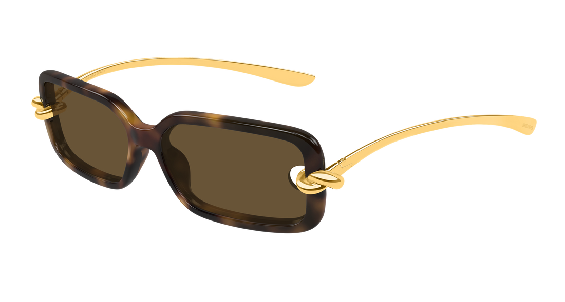 Lunettes de soleil bottega veneta bv1439s 002 havana rectangular / squared femenino taille 56mm - Vue principale