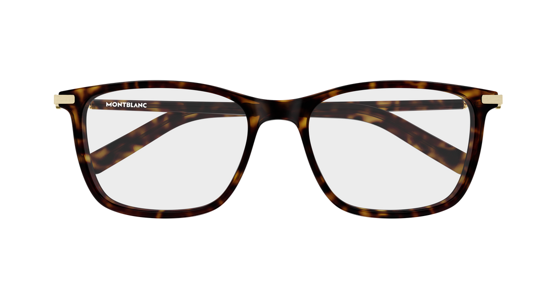 Lunettes de vue montblanc mb0501ol 002 havana rectangular / squared masculino taille 55mm - Vue détaillée