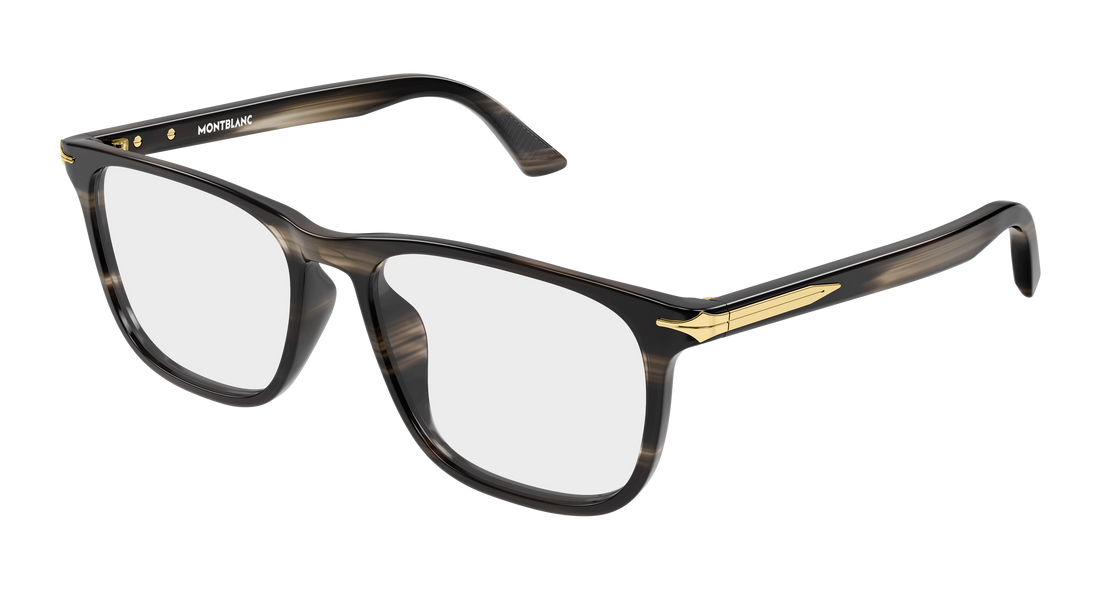 Brillen montblanc mb0520ol 003 gris rectangular / squared masculino größe 56mm - Hauptansicht