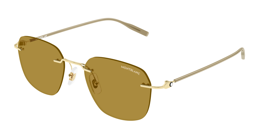 Lunettes de soleil montblanc mb0430s 004 dorado rectangular / squared masculino taille 53mm - Vue principale