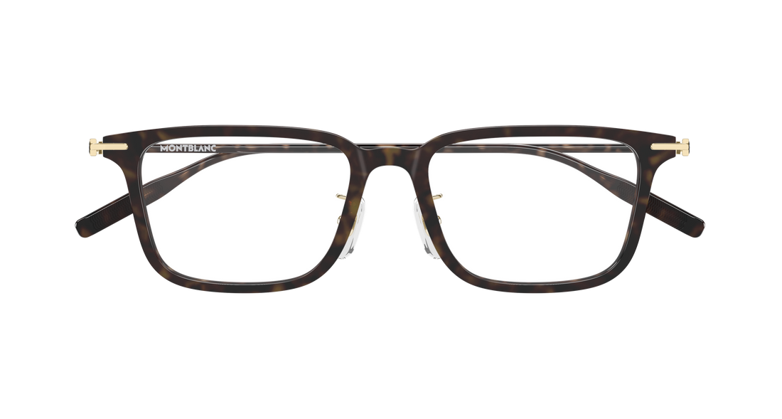 Occhiali da vista montblanc mb0489oa 006 havana rectangular / squared masculino taglia 52mm - Vista dettagliata