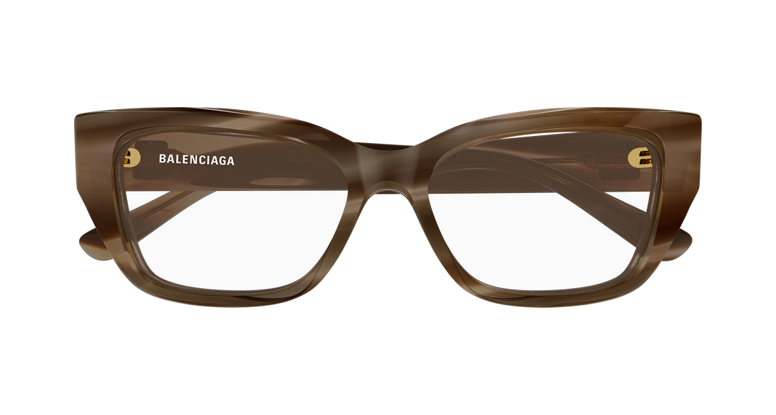 Prescription glasses balenciaga bb0483o 004 marron rectangular / squared femenino size 55mm - Detailed view