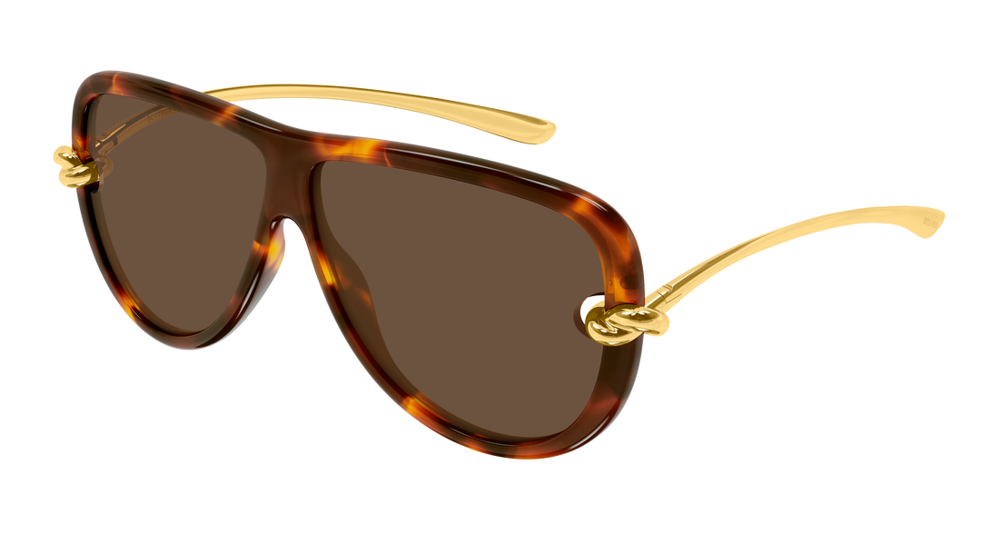 Lunettes de soleil bottega veneta bv1513s 002 havana pilot/navigator unisex taille 61mm - Vue principale