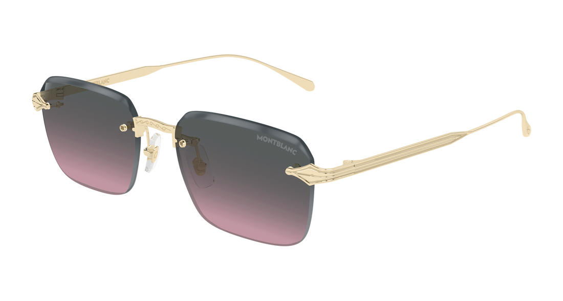 Lunettes de soleil montblanc mb0456s 003 dorado rectangular / squared masculino taille 54mm - Vue principale