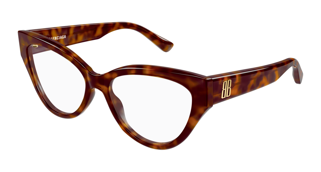Prescription glasses balenciaga bb0482o 002 havana cat eye femenino size 56mm - Main view