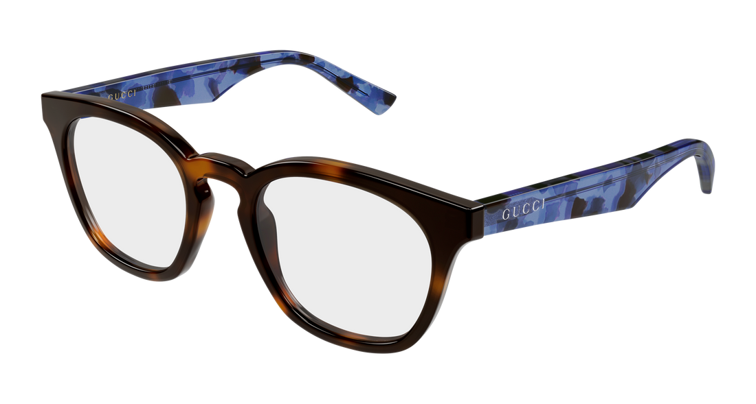 Lunettes de vue gucci gg2185o 007 havana round/oval/panthos masculino taille 52mm - Vue principale