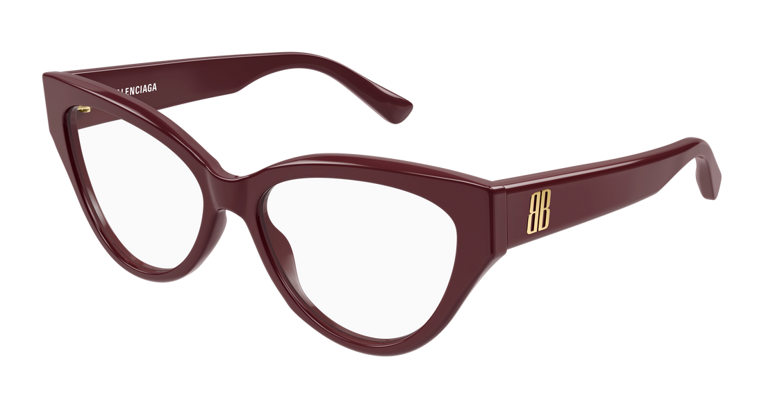 Prescription glasses balenciaga bb0482o 003 burdeos cat eye femenino size 56mm - Main view