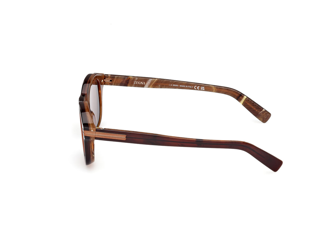 Occhiali da sole ermenegildo zegna ez0229 50e marron unisex taglia 47mm - Vista dettagliata