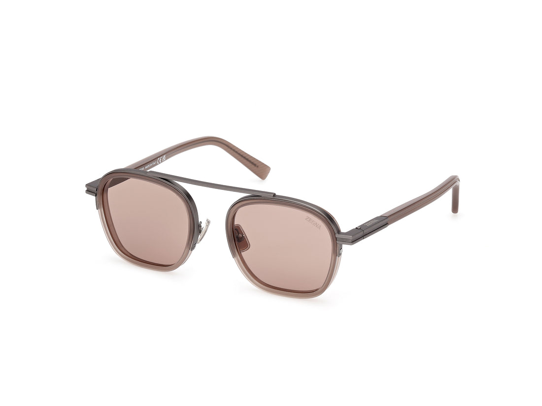 Occhiali da sole ermenegildo zegna ez0231 45e marron geometric masculino taglia 51mm - Vista principale