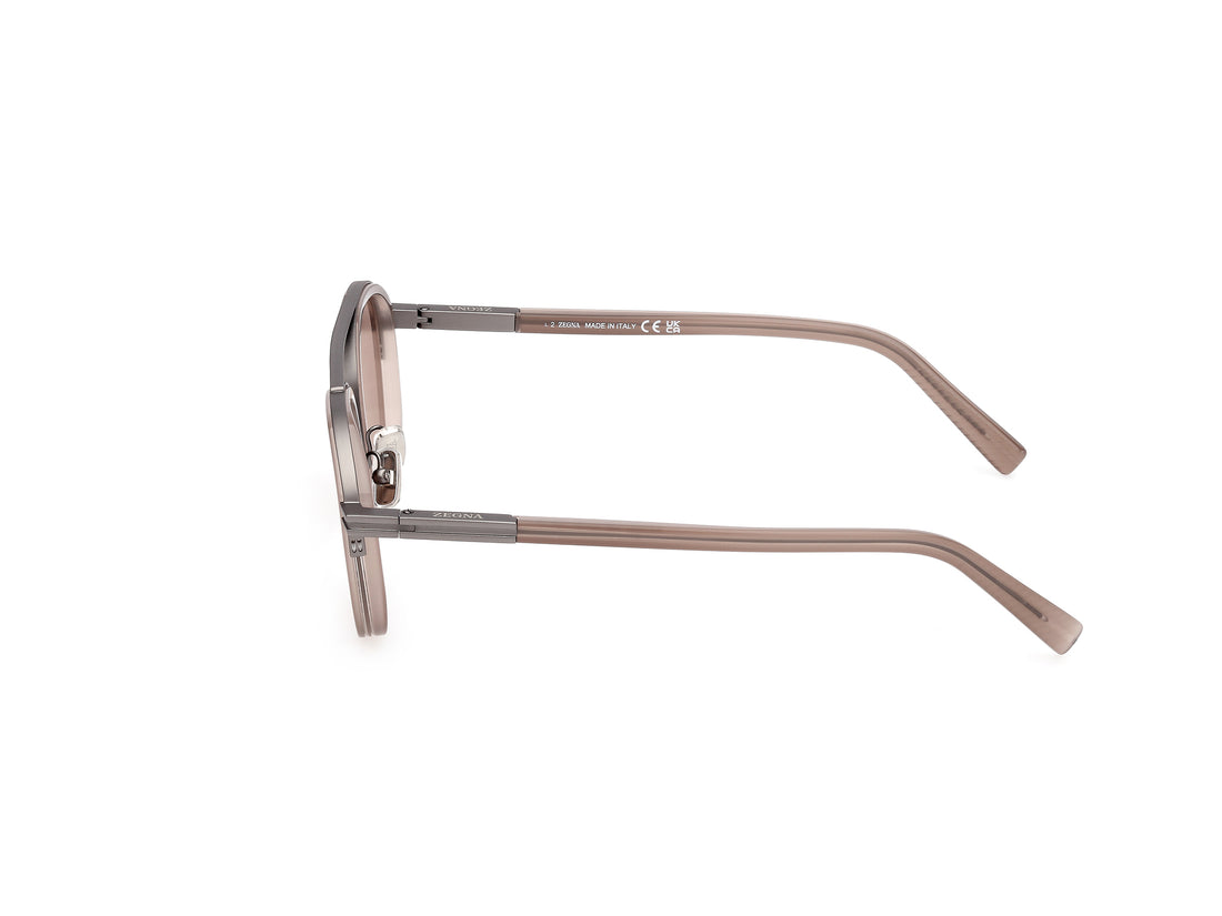 Occhiali da sole ermenegildo zegna ez0231 45e marron geometric masculino taglia 51mm - Vista dettagliata