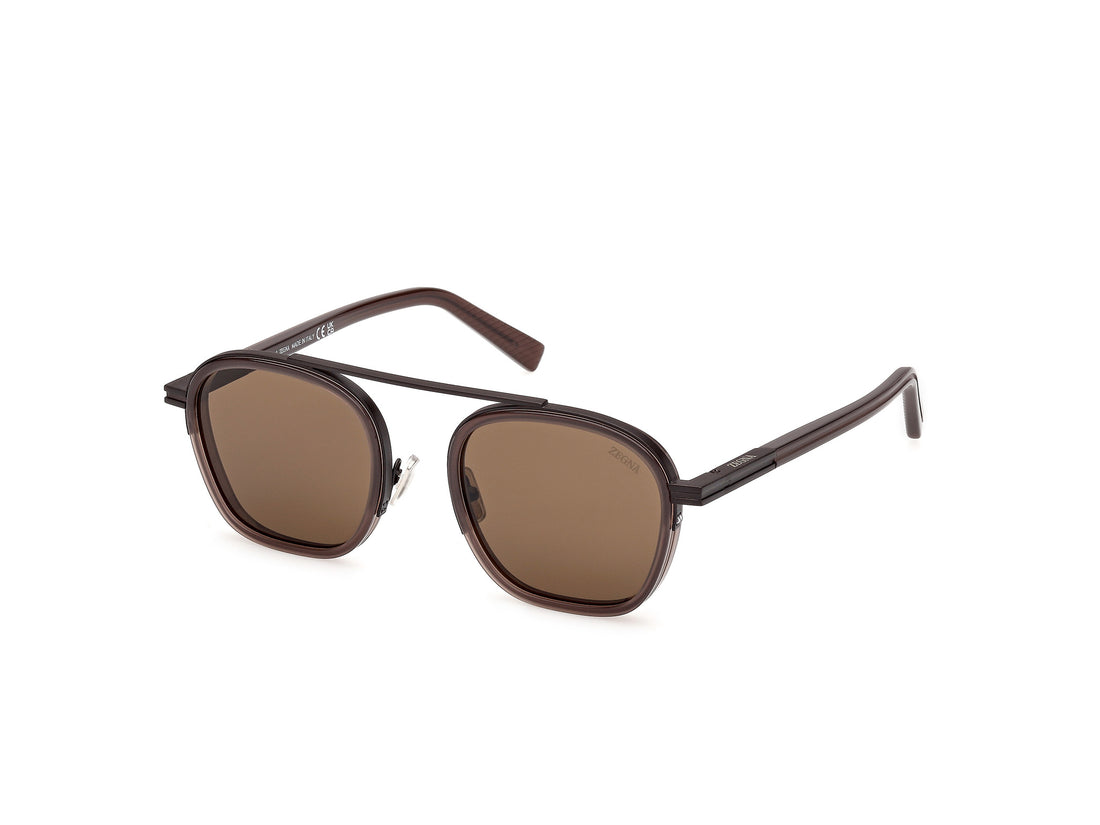 Lunettes de soleil ermenegildo zegna ez0231 48e marron geometric masculino taille 51mm - Vue principale