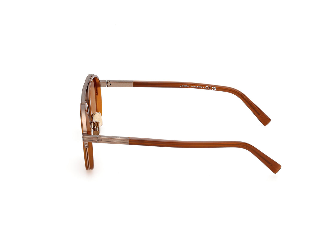 Occhiali da sole ermenegildo zegna ez0231 48j marron masculino taglia 51mm - Vista dettagliata
