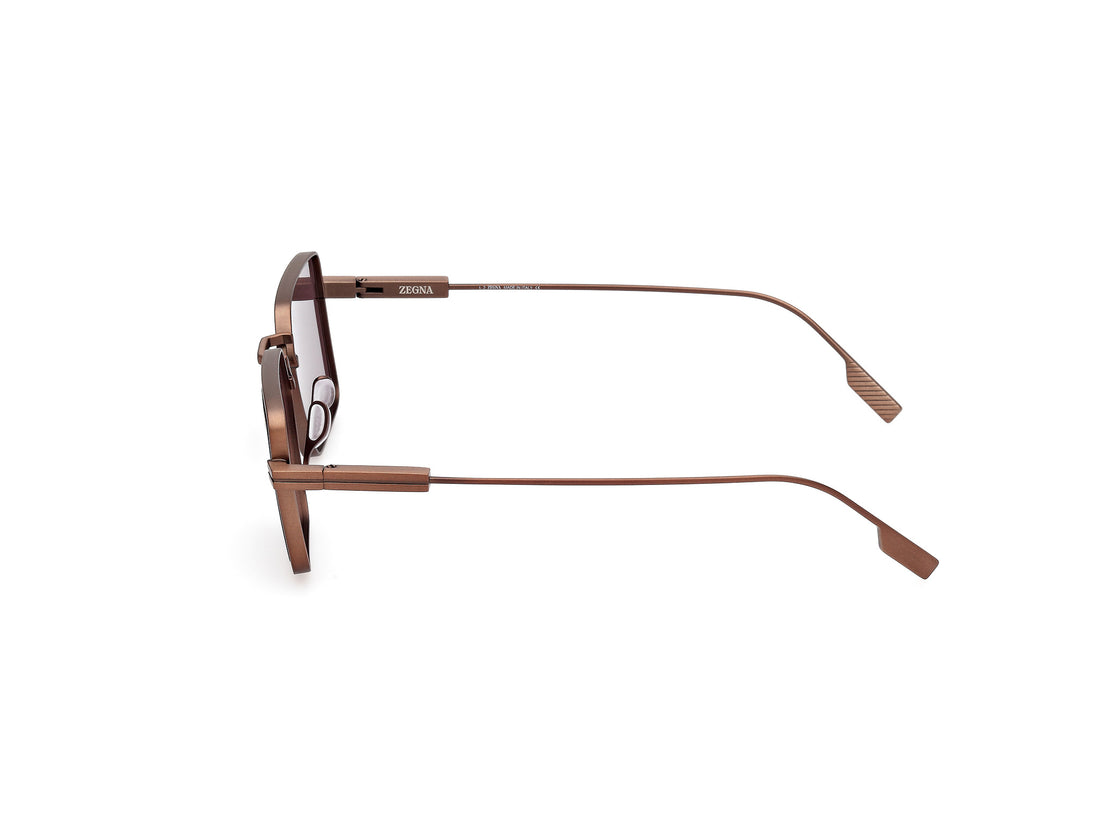 Sunglasses ermenegildo zegna ez0243 38a bronce rectangular masculino size 56mm - Detailed view