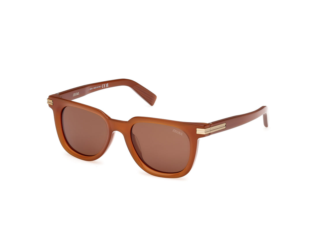 Sunglasses ermenegildo zegna ez0248 45e marron geometric masculino size 50mm - Main view