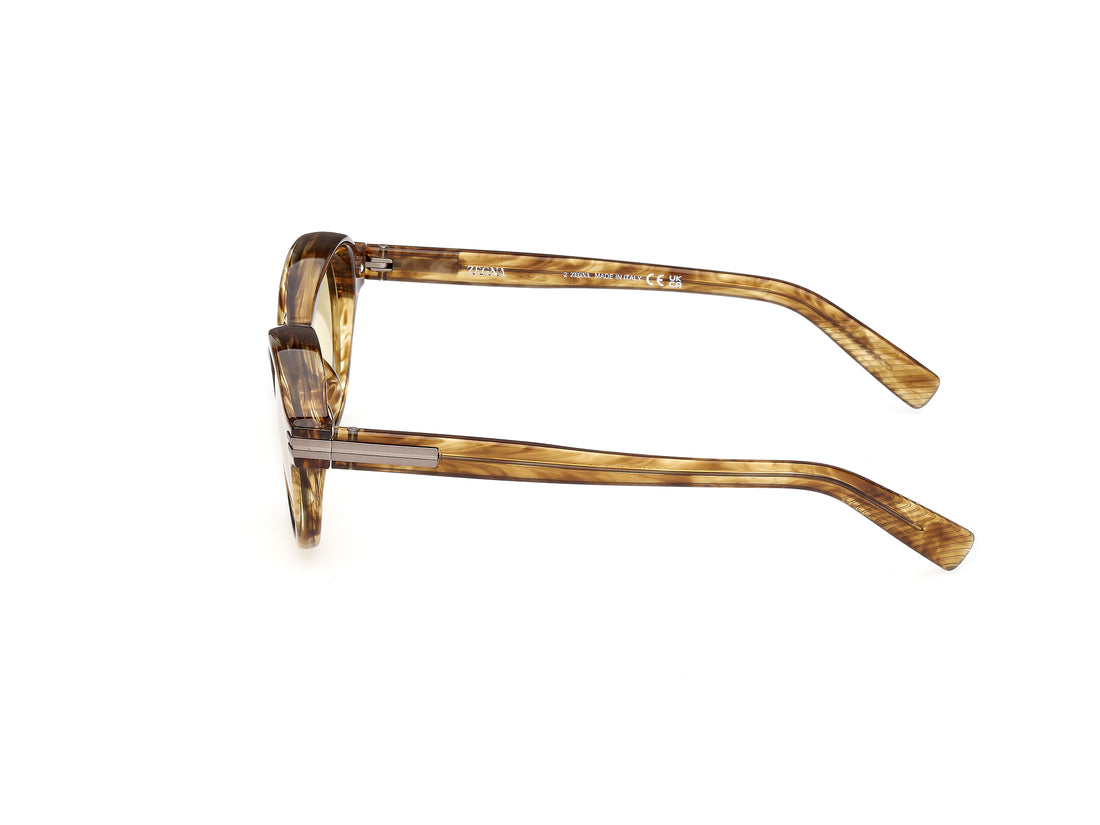 Lunettes de soleil ermenegildo zegna ez0253 47j marron round masculino taille 50mm - Vue détaillée