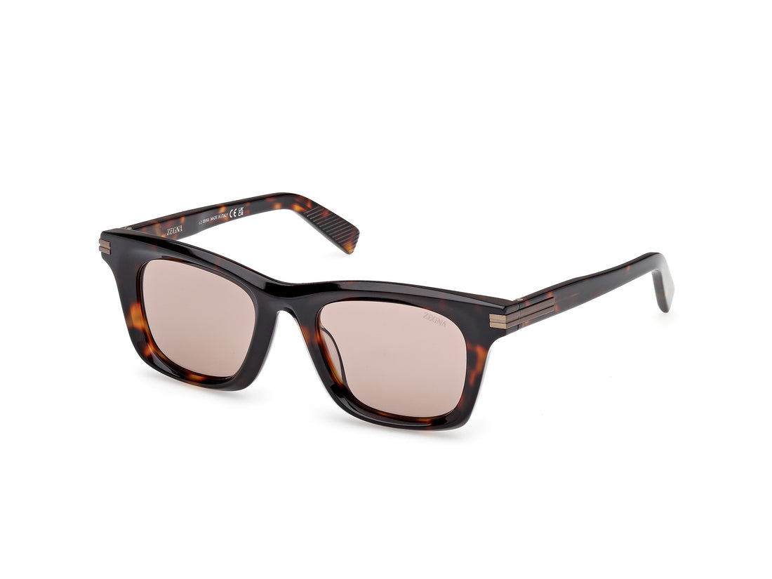 Lunettes de soleil ermenegildo zegna ez0270 55e havana round masculino taille 52mm - Vue principale