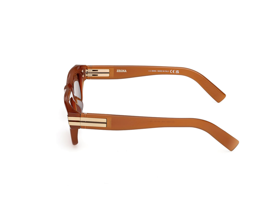 Sunglasses ermenegildo zegna ez0282 45e marron rectangular masculino size 56mm - Detailed view