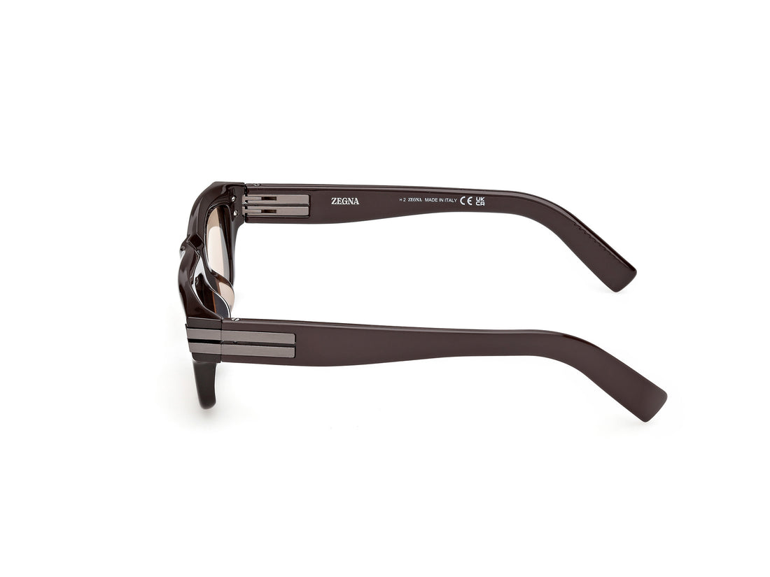Sunglasses ermenegildo zegna ez0282 48e marron rectangular masculino size 56mm - Detailed view