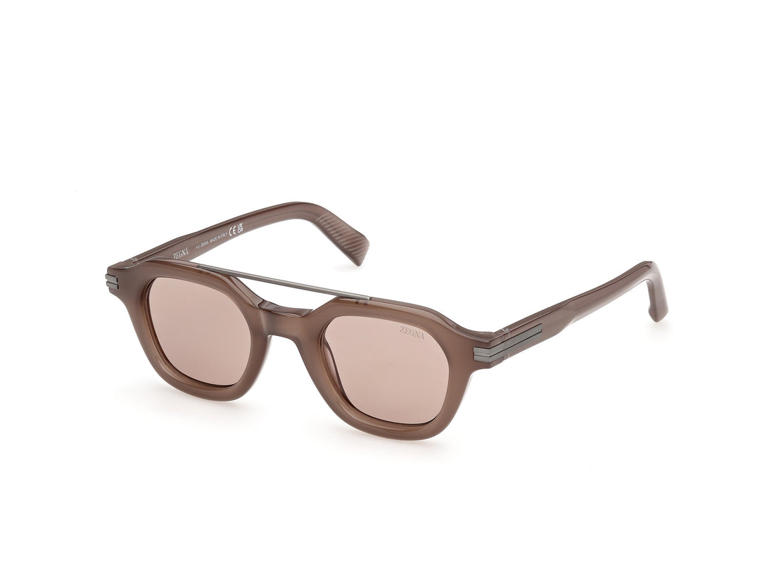 Lunettes de soleil ermenegildo zegna ez0319 45e marron geometric masculino taille 46mm - Vue principale