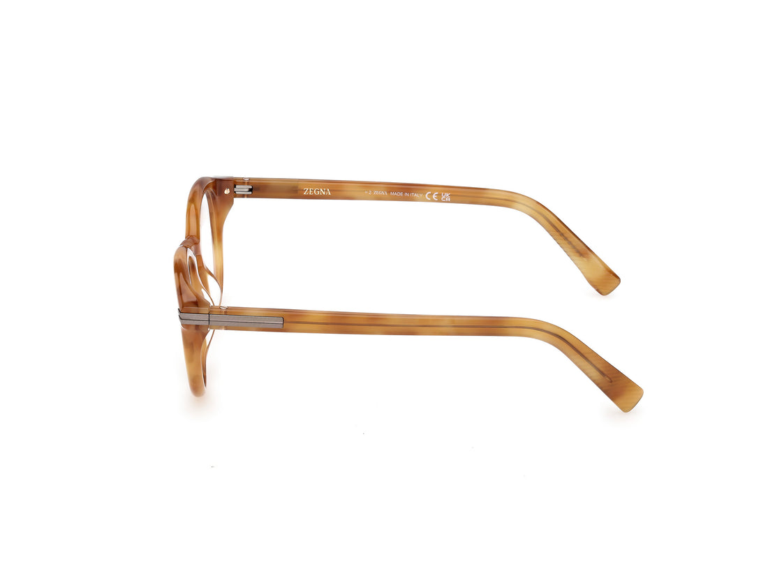 Occhiali da vista ermenegildo zegna ez5346 053 havana round masculino taglia 51mm - Vista dettagliata