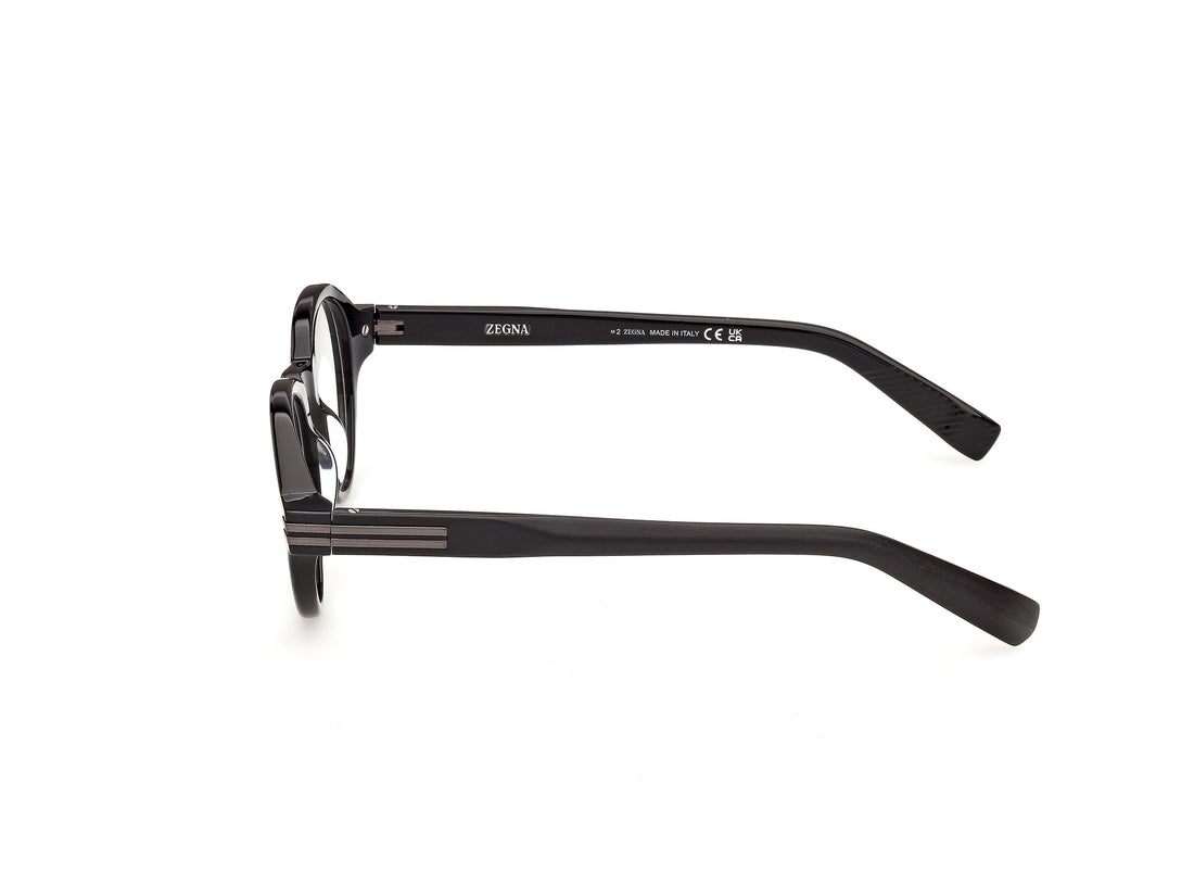Lunettes de vue ermenegildo zegna ez5363 001 negro round masculino taille 49mm - Vue détaillée